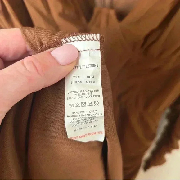 PrettyLittleThing Chocolate Underwire Detail Ruched Mesh Maxi Dress Size 4 - Picture 9 of 9